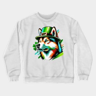 Shikoku Dog Celebrates Saint Patrick's Day in Style Crewneck Sweatshirt